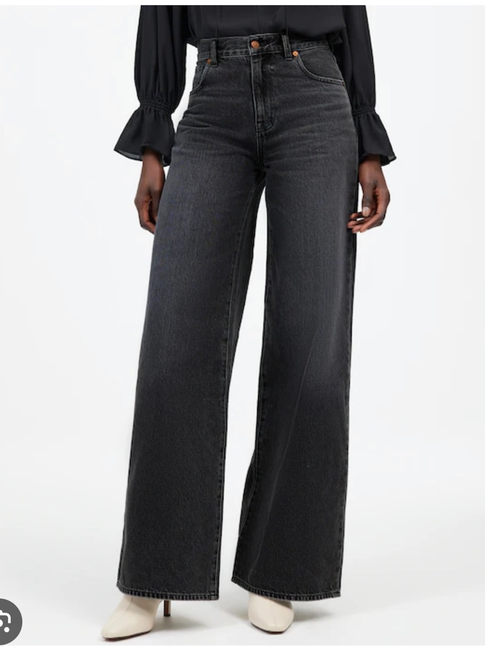 Madewell Superwide‎ Leg  High Rise Blacm Jeans Women’s Sz 24